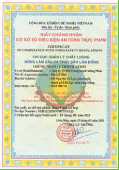 Giấy chứng nhận cơ sở đủ điều kiện an toàn thực phẩm